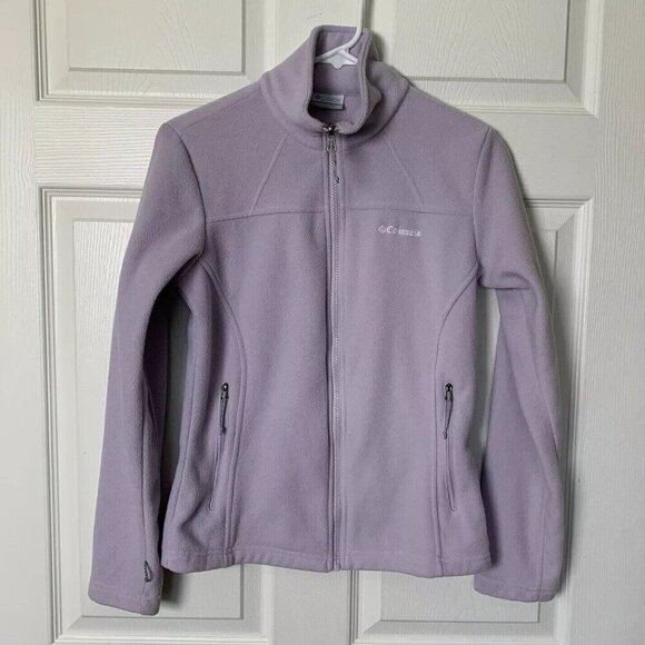Columbia Fleece Jacket Womens XS Purple Full Zip Long Sleeve Pockets - Picture 1 of 7
